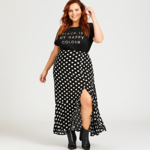 Black & White Polka Dot Skirt - Picture 1 of 4
